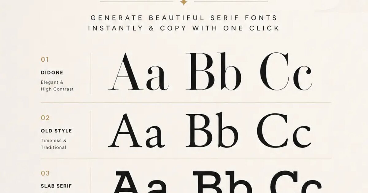 Serif Fonts Generator - Copy and Paste Serif Text Styles